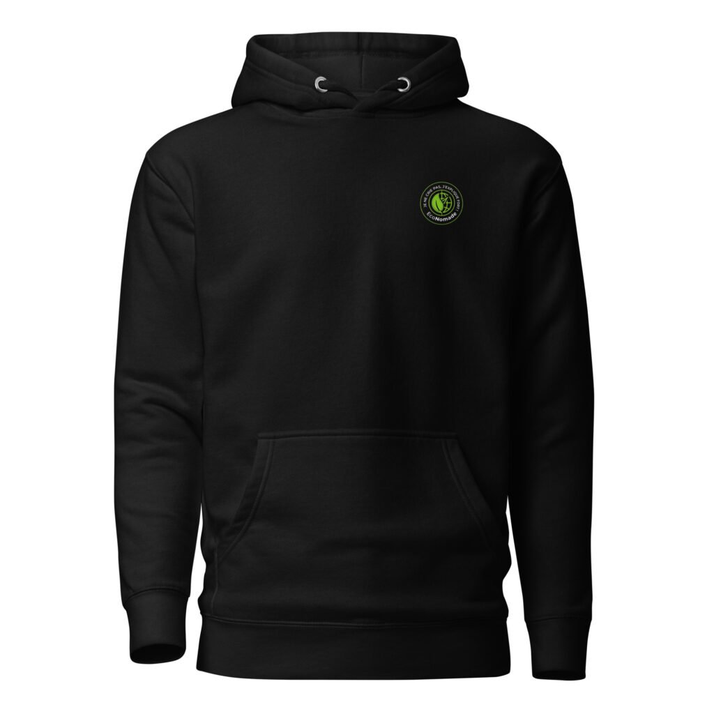 Sweat à capuche unisexe noir