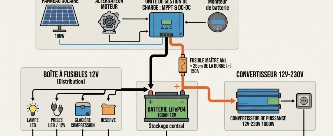 Schéma électrique 12V en van : le guide de câblage pas à pas sans risque d&rsquo;incendie