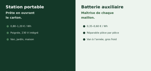 Station d&rsquo;énergie portable ou batterie auxiliaire fixe : que choisir pour voyager autonome ?